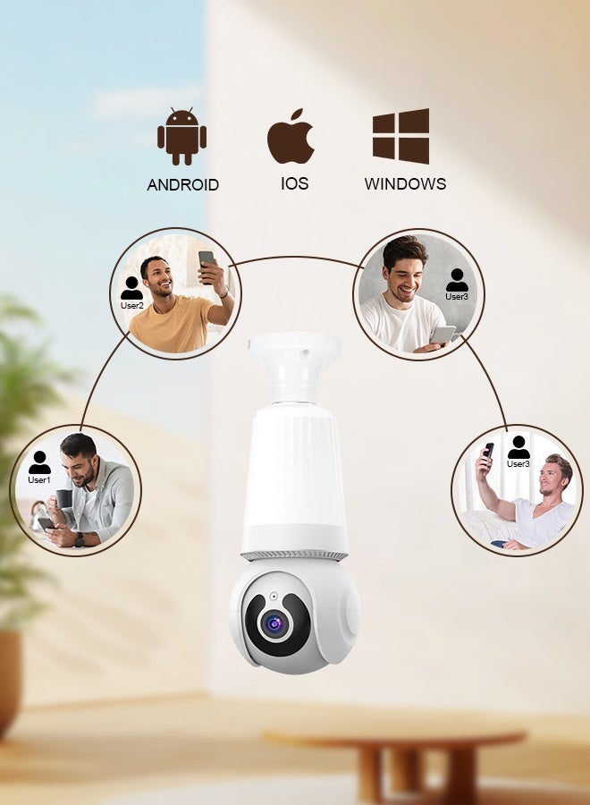 v380 كاميرا أمان ذكية بدقة 3 ميجابكسل مع رؤية ليلية، دوران بان 350°، اتصال واي فاي، صوت ثنائي الاتجاه، ضغط فيديو H.265، تخزين بطاقة SD ومراقبة عبر التطبيق عن بُعد لسلامة المنزل والمكتب - Image 3